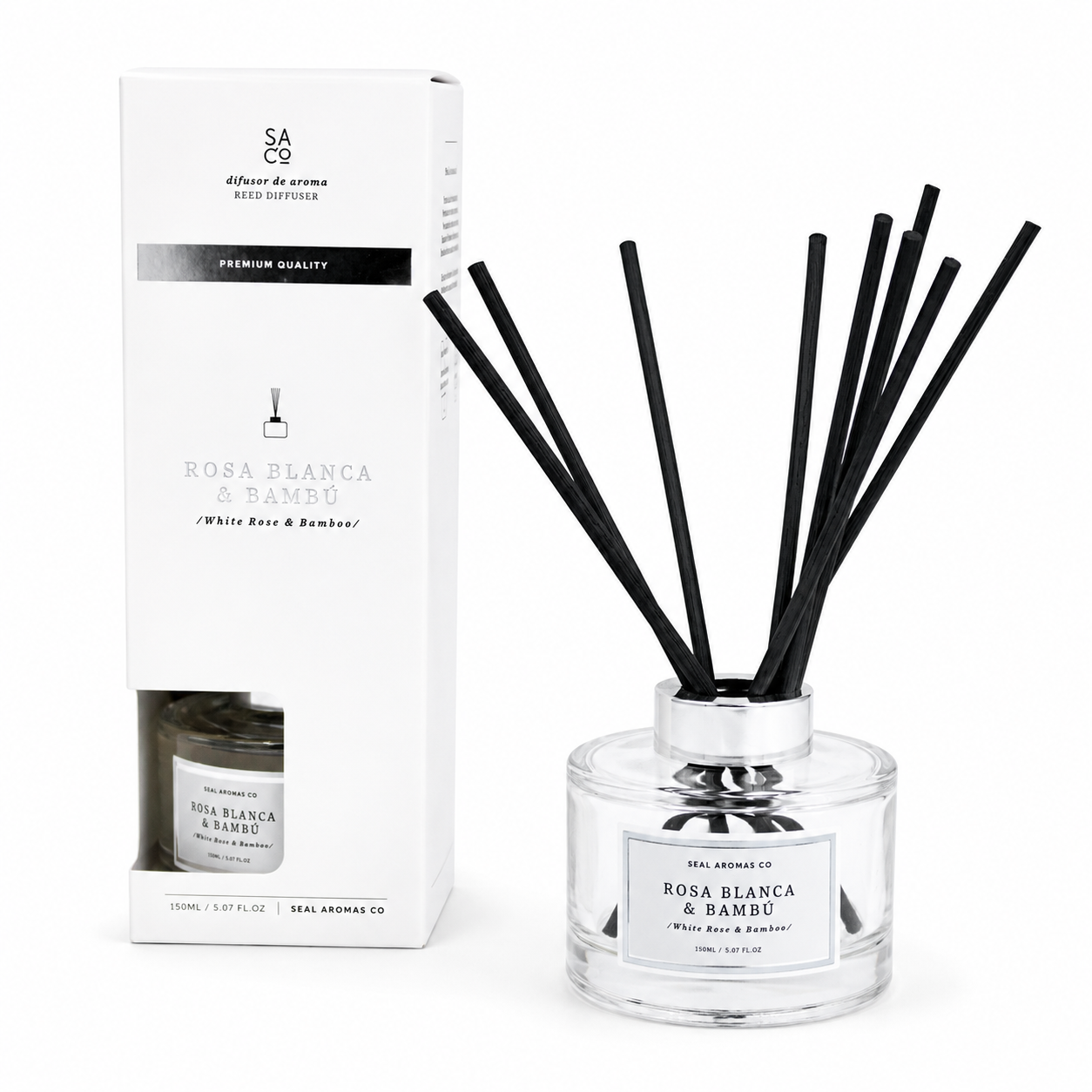 Rosa Blanca y Bambú - Mikado premium